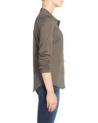 Eileen Fisher Organic Cotton Jersey Classic Collar Shirt