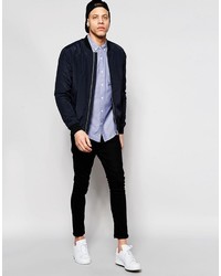 Pull&Bear Oxford Shirt In Blue In Regular Fit