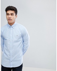 Tommy Hilfiger Oxford Shirt With Stretch In Slim Fit In Blue