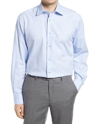 David Donahue Regular Fit Diamond Dobby Dress Shirt