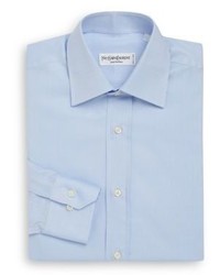 Saint Laurent Regular Fit Tonal Herringbone Cotton Dress Shirt Gift Box