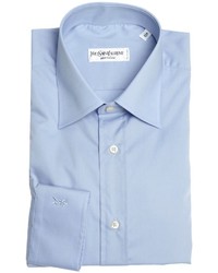 Saint Laurent Light Blue Cotton Point Collar Dress Shirt