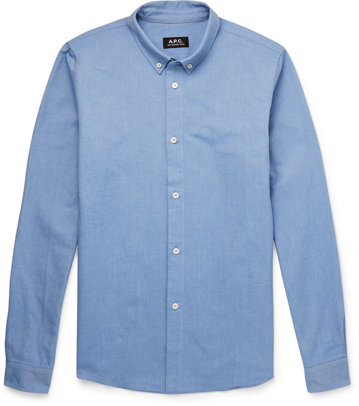 A.P.C. Slim Fit Button Down Collar Cotton Oxford Shirt, $171 | MR