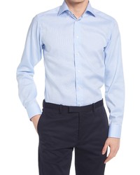 Eton Slim Fit Textured Dress Shirt In Light Blue At Nordstrom