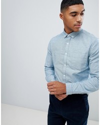 ASOS DESIGN Slim Oxford Shirt In Blue
