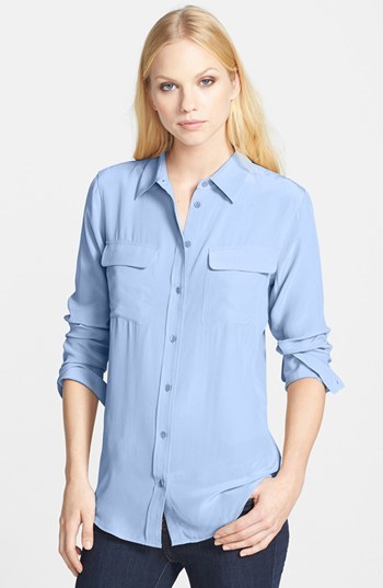 Equipment Slim Signature Silk Shirt, $214 | Nordstrom | Lookastic