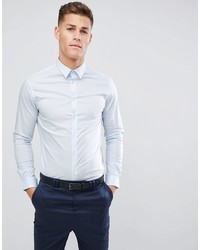 Celio Smart Shirt With Stretch In Dusty Blue