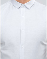Asos Smart Slim Oxford Shirt With Stretch In Blue