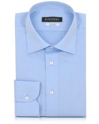 Forzieri Solid Light Blue Non Iron Cotton Dress Shirt