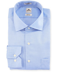 Peter Millar Solid Poplin Dress Shirt Blue