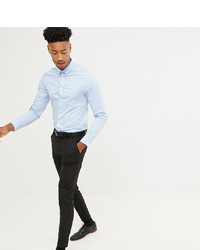 ASOS DESIGN Tall Smart Stretch Slim Shirt In Blue