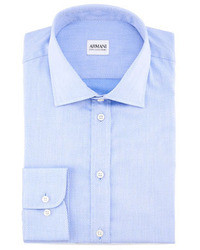 Armani Collezioni Textured Dress Shirt Light Blue