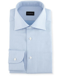 Ermenegildo Zegna Textured Solid Dress Shirt Light Blue