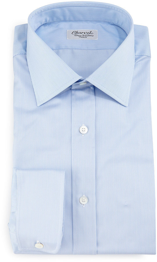 Charvet Thin Striped Dress Shirt Light Blue, $525 | Bergdorf Goodman ...