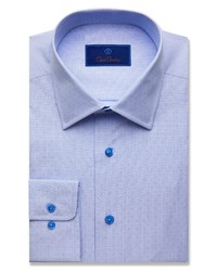 David Donahue Trim Fit Dress Shirt In Blue At Nordstrom