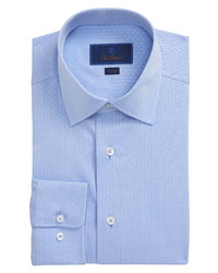 David Donahue Trim Fit Floral Dress Shirt