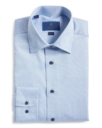 David Donahue Trim Fit Geometric Dress Shirt