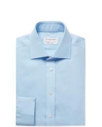 Kingsman Turnbull Asser Light Blue Cutaway Collar Linen Shirt