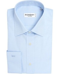Saint Laurent Yves Light Blue Cotton Spread Collar Firenze Dress Shirt