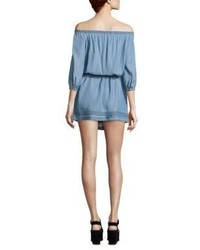 Paige Beatrice Chambray Off The Shoulder Dress