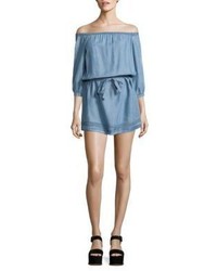 Paige Beatrice Chambray Off The Shoulder Dress