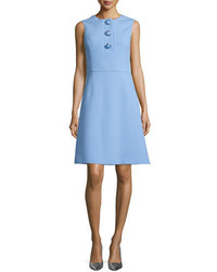 Michael Kors Michl Kors Sleeveless Button Front A Line Dress Powder Blue