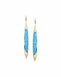 Lana 14k Electrifying Dagger Opal Hematite Drop Earrings