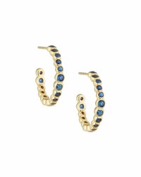 Ippolita 18k Glamazon Stardust 1 Hoop Earrings With Blue Sapphires