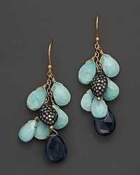 Bloomingdale's London Blue Topaz Turquoise And Pave Diamond Chandelier Earrings