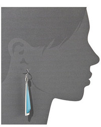 Vince Camuto Blue Steel Silver Linear Earrings