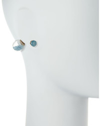 Lydell NYC Crystal Front Back Statet Shaker Earrings Blue