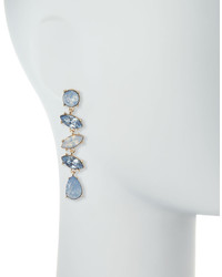 Lydell NYC Delicate Multi Crystal Dangle Earrings Blue