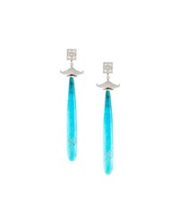 Lydia Courteille Diamond And Agate Drop Earrings