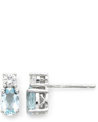 jcpenney Fine Jewelry Simulated Aquamarine Lab Created White Sapphire Earrings
