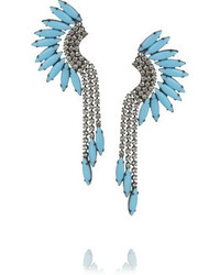 Elizabeth Cole Hematite Plated Swarovski Crystal Earrings