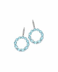 Kiki McDonough Lola Blue Topaz Diamond Open Drop Earrings