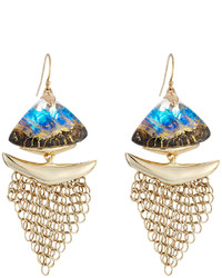 Alexis Bittar Metal And Glass Chain Drop Earrings