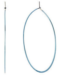 Michael Kors Michl Kors Polished Platings Blue Ip Hoop Drop Earrings