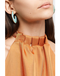 Ippolita Polished Rock Candy 18 Karat Gold Turquoise Hoop Earrings