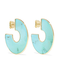 Ippolita Polished Rock Candy 18 Karat Gold Turquoise Hoop Earrings