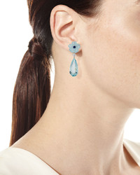 Rina Limor Fine Jewelry Rina Limor Aquamarine Flower Earrings With Diamonds