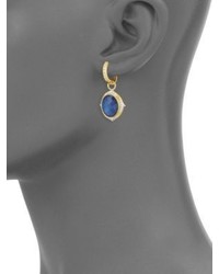 Jude Frances Small Moroccan Diamond Sapphire Rainbow Moonstone Doublet Earring Charms