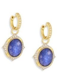 Jude Frances Small Moroccan Diamond Sapphire Rainbow Moonstone Doublet Earring Charms