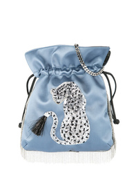 Les Petits Joueurs Cheetah Embellished Shoulder Bag
