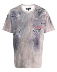 purple brand Distressed Finish Logo Print T Shirt