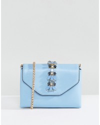 Light Blue Embellished Crossbody Bag