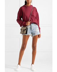 Gucci Embellished Distressed Denim Shorts