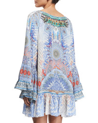 Camilla Long Sleeve Embellished Frill Dress