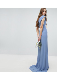 TFNC Tall Bardot Maxi Bridesmaid Dress With Fishtail And Embellished Waistbell