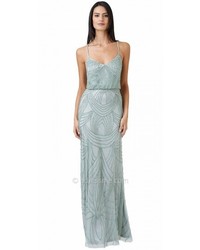 Adrianna Papell Criss Cross Beaded Blouson Evening Dresses